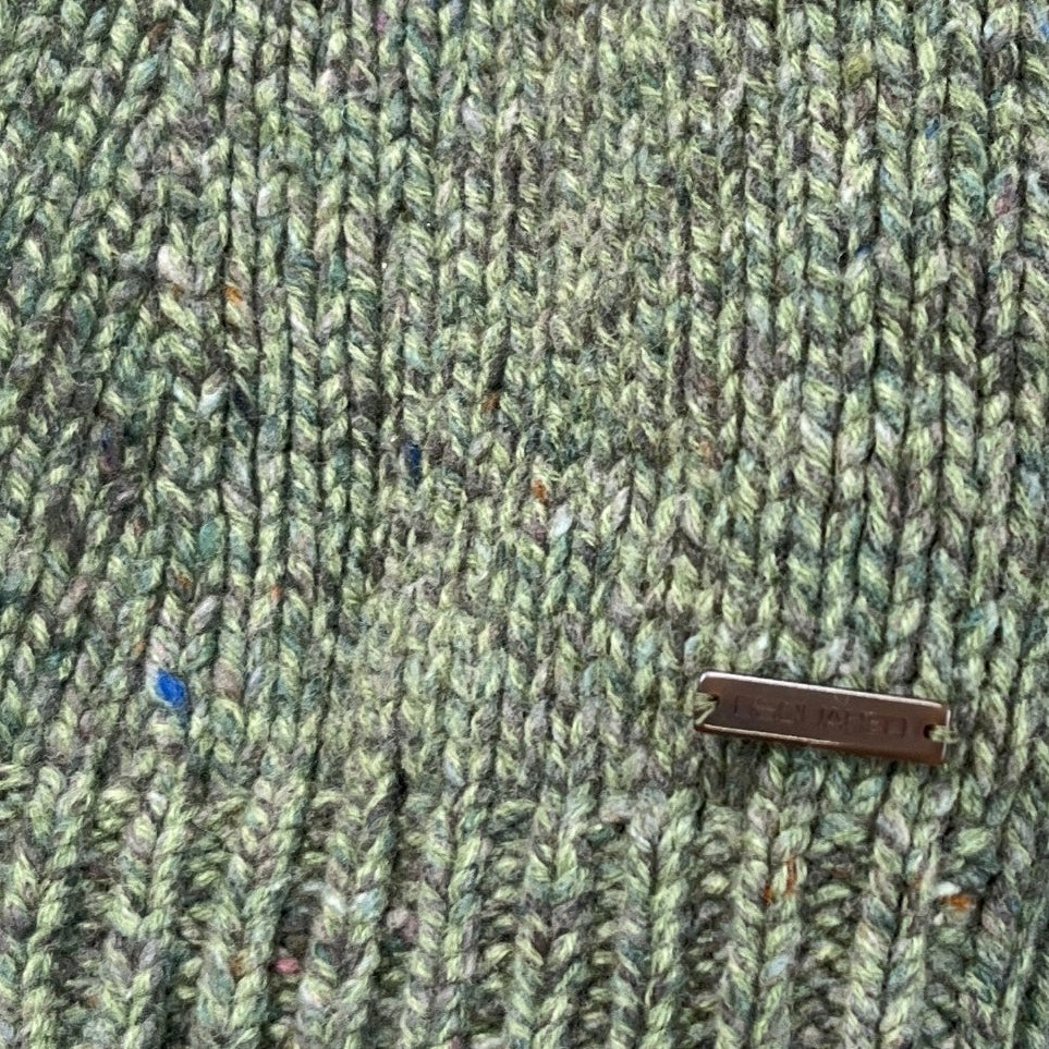 Men's Openwork Knit Sweatshirt Green Size L - Photo 5