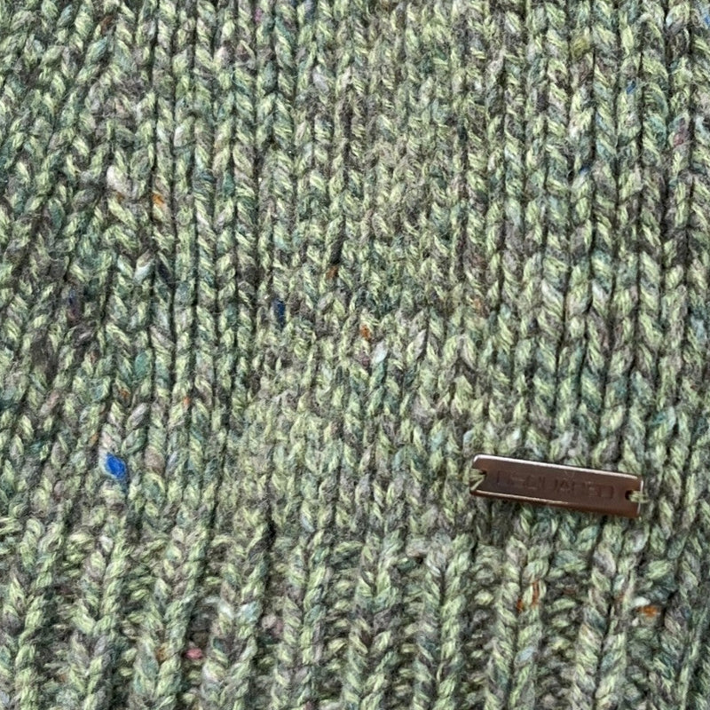 Men's Openwork Knit Sweatshirt Green Size L
