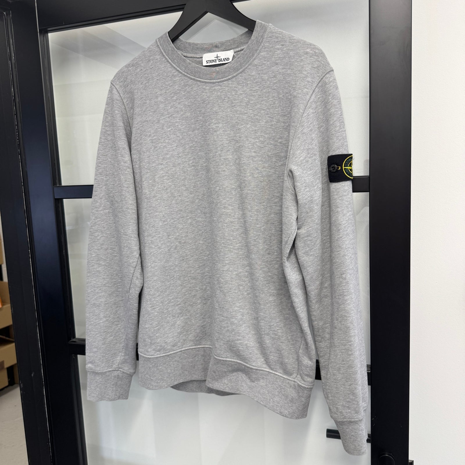 Men's Applique Logo Sweatshirt Grey Size L - Photo 6