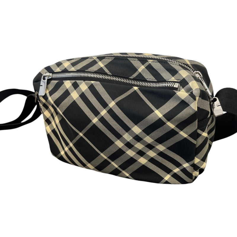 Men's Ekd Appliqué Checked Crossbody Messenger Bag Black