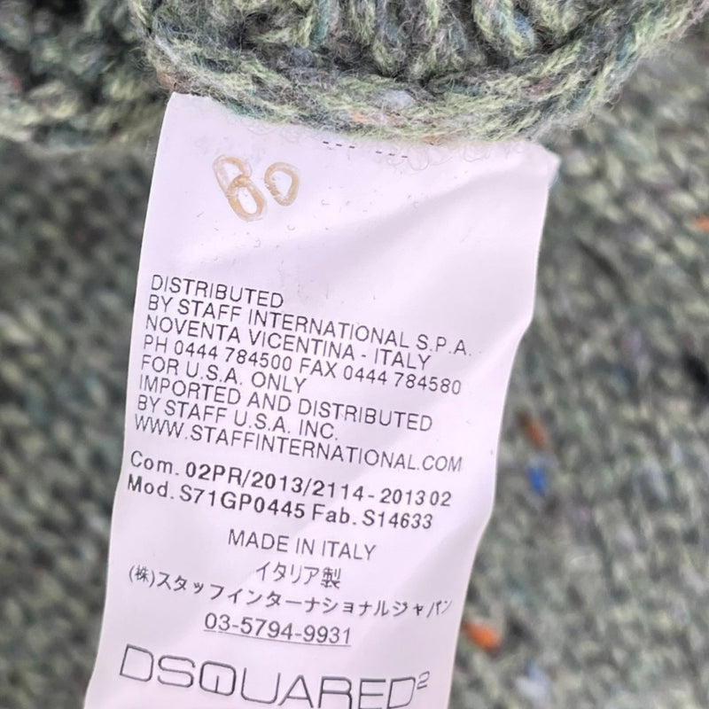 Men's Openwork Knit Sweatshirt Green Size L