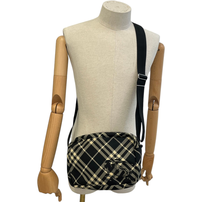 Men's Ekd Appliqué Checked Crossbody Messenger Bag Black