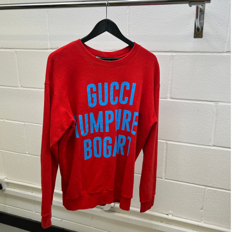 Men's Humphrey Bogart Print Sweatshirt Red Size S
