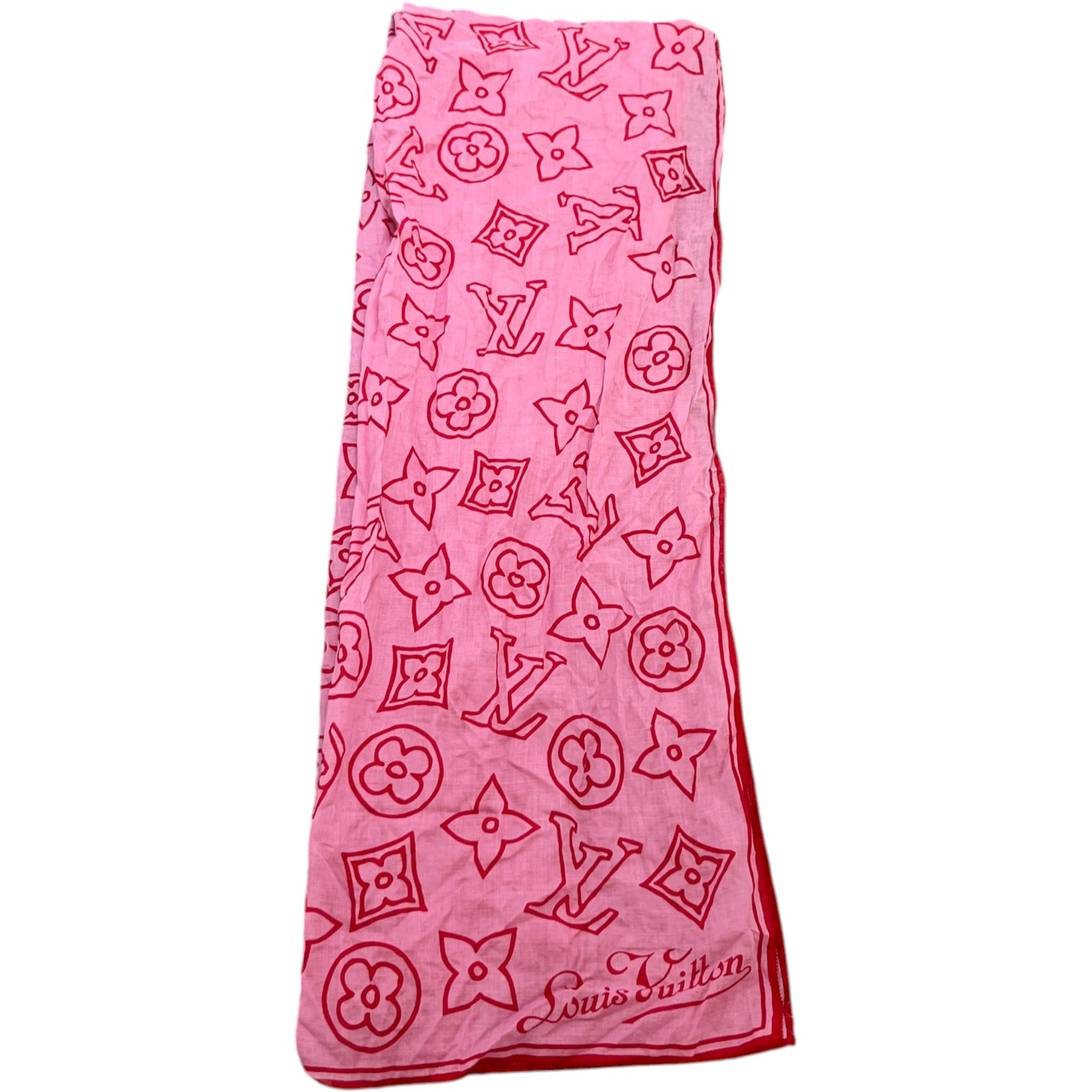Women's Monogram Pareo Scarf Pink - Photo 1