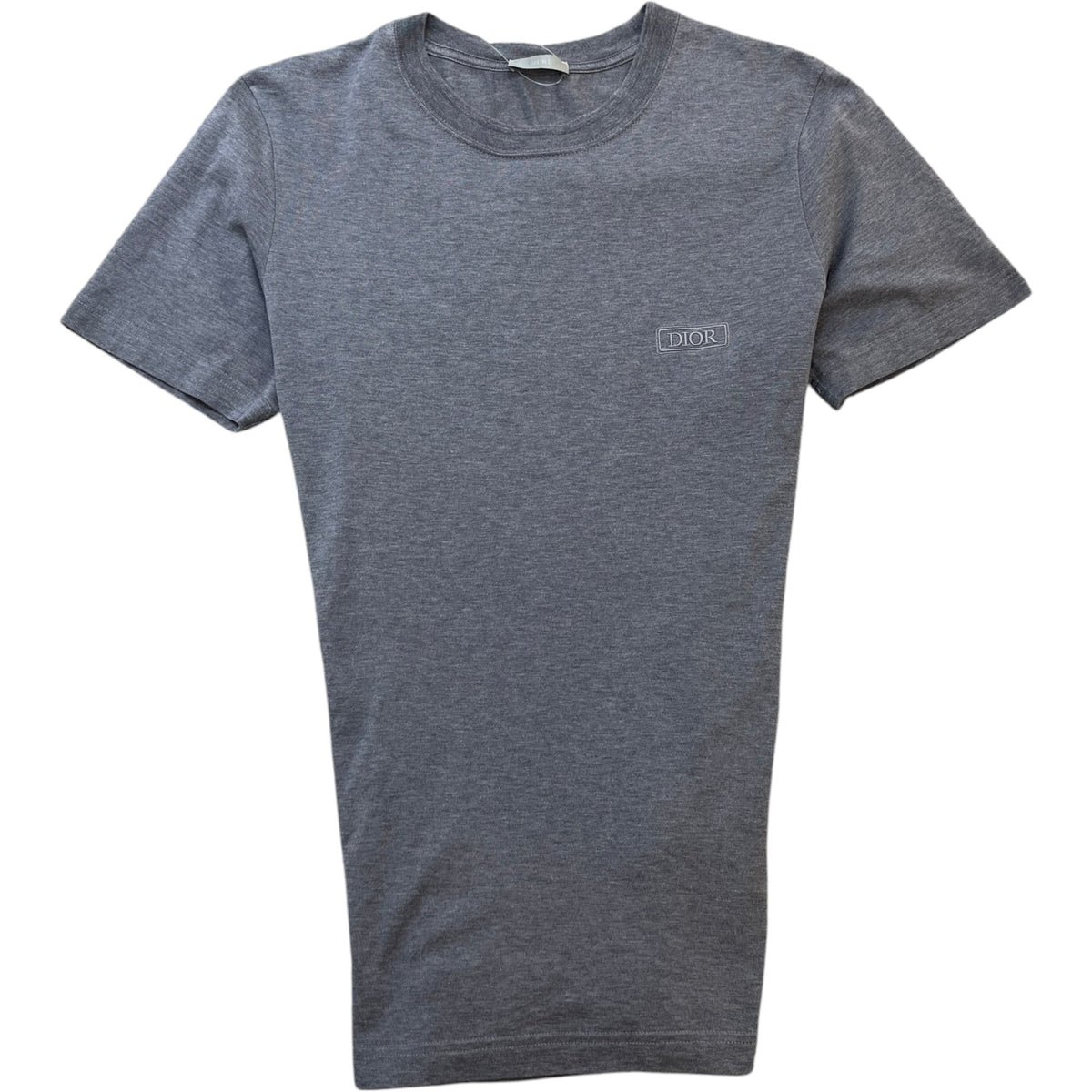 Men's Embroidered Logo T-Shirt Grey Size M - Photo 1