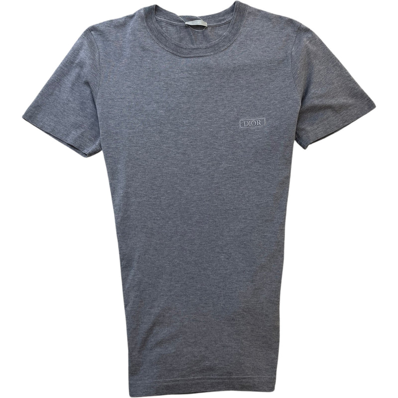 Men's Embroidered Logo T-Shirt Grey Size M
