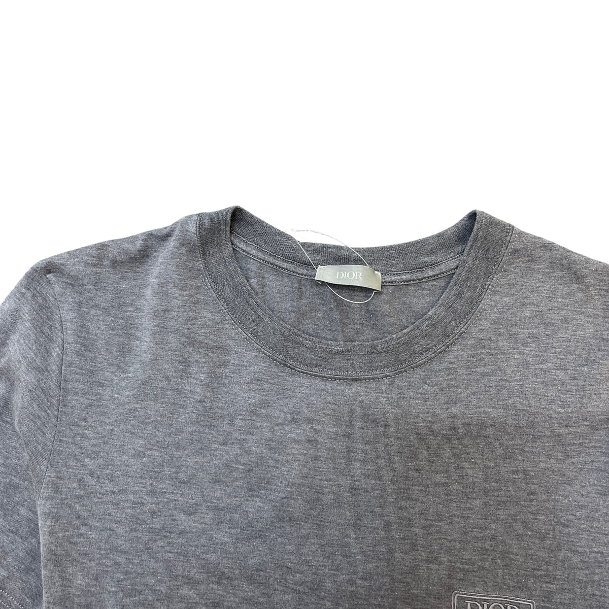 Men's Embroidered Logo T-Shirt Grey Size M - Photo 5