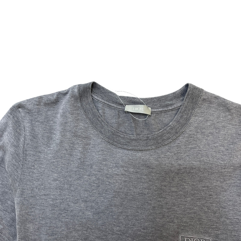 Men's Embroidered Logo T-Shirt Grey Size M