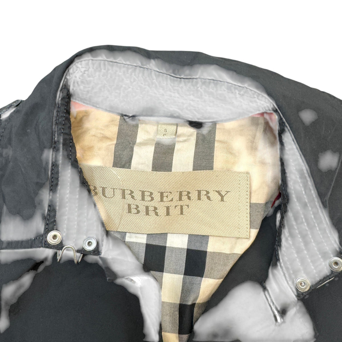 Men's Check Single Breasted Trench Jacket Black Size S - Photo 6
