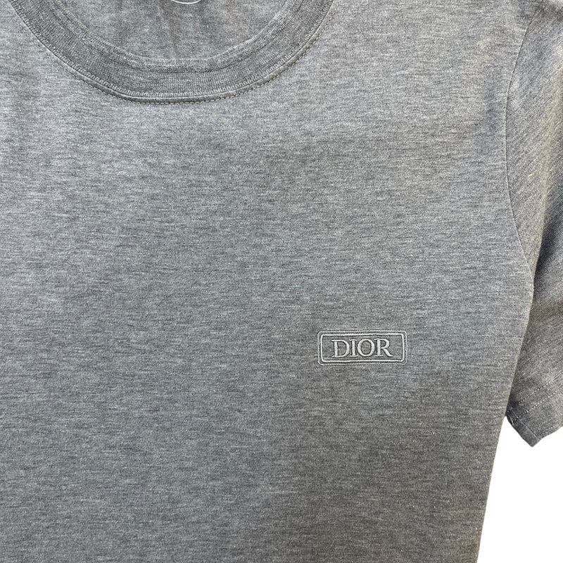 Men's Embroidered Logo T-Shirt Grey Size M