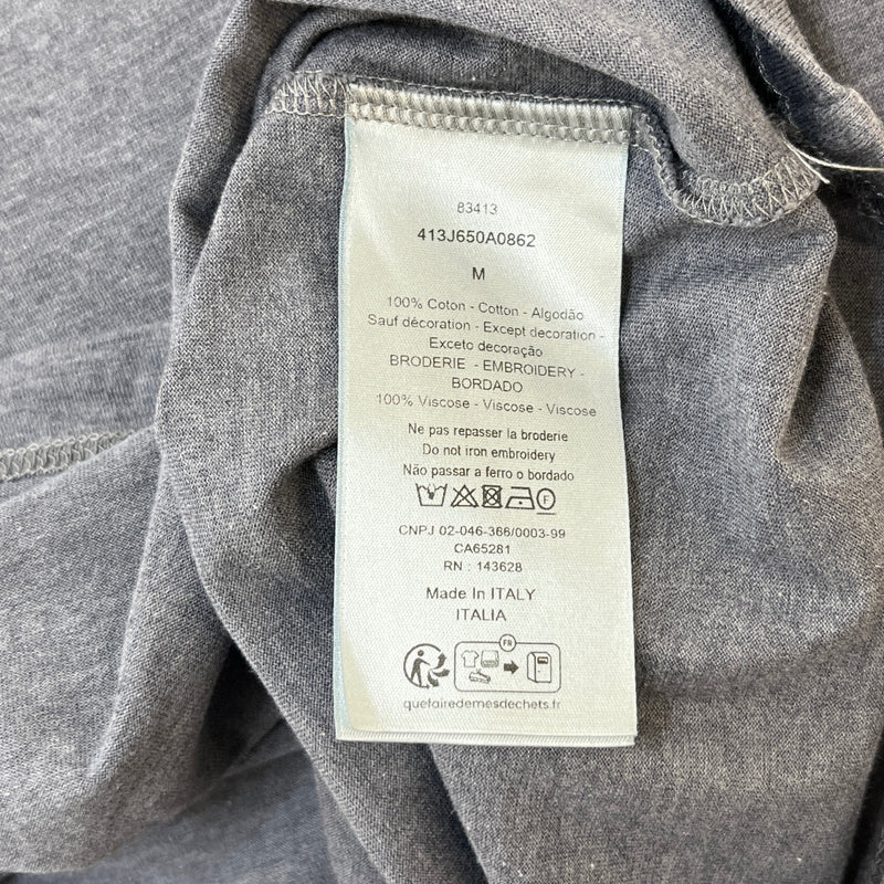 Men's Embroidered Logo T-Shirt Grey Size M