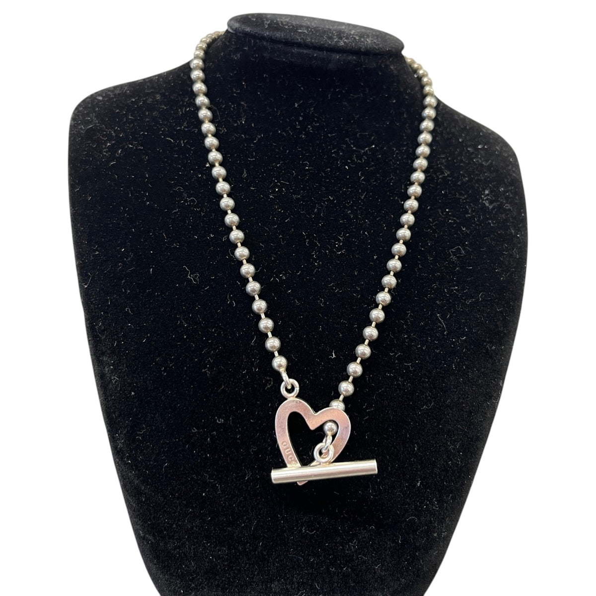 Women's Heart Toggle Necklace Silver - Photo 3
