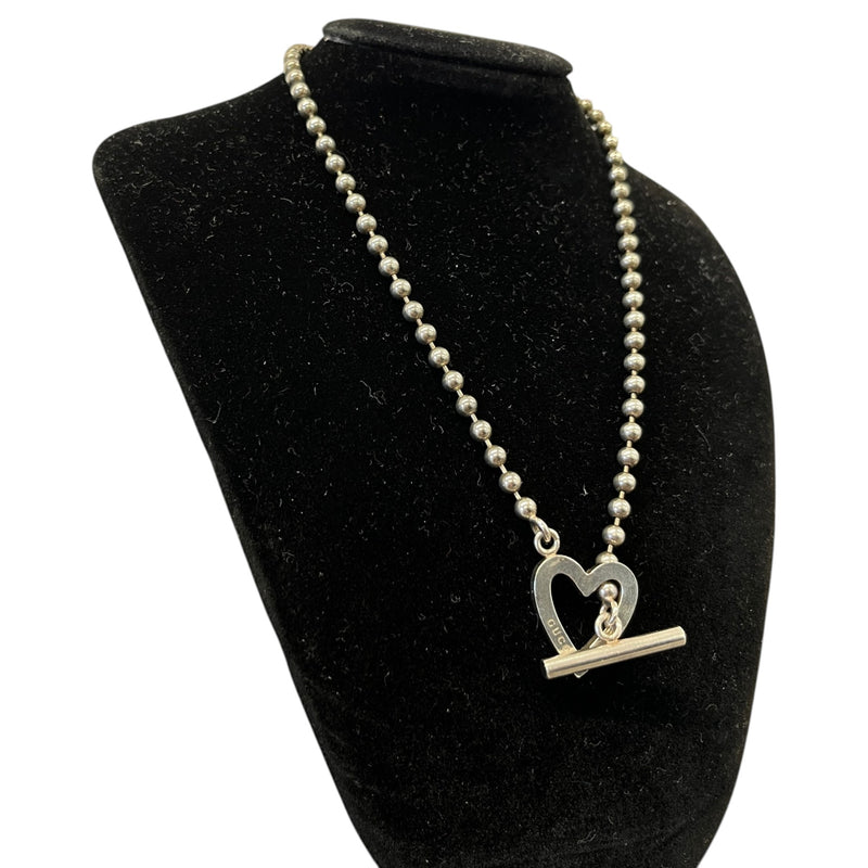 Women's Heart Toggle Necklace Silver