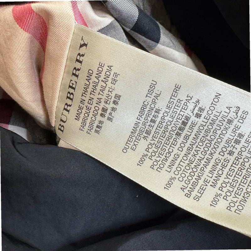 Men's Check Single Breasted Trench Jacket Black Size S