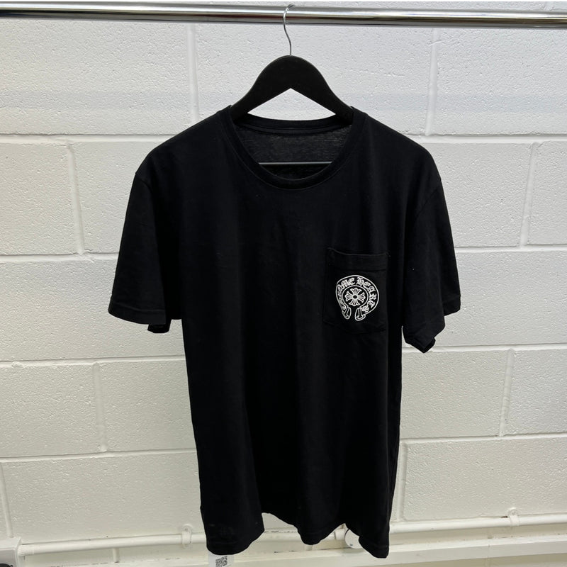 Men's Horseshoe Logo Print T-Shirt Black Size L