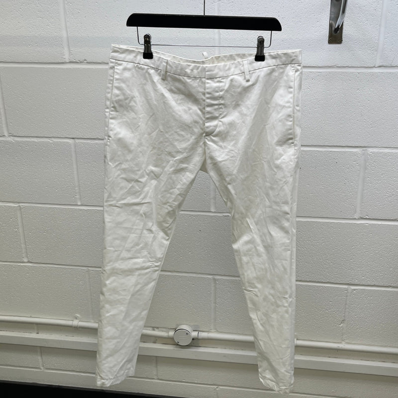Men's Plain Trousers White Size XL / W36