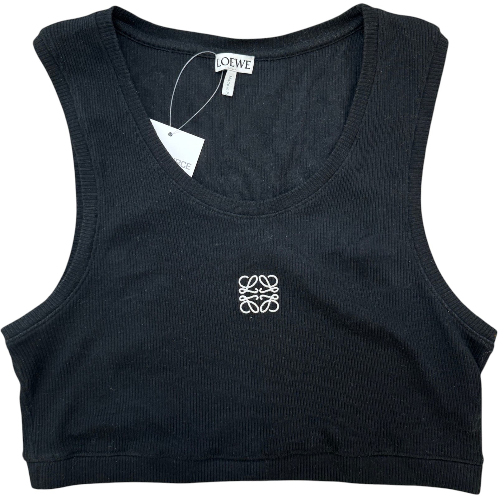 Women's Embroidered Anagram Croppped Tank Top Black Size L / UK 12 - Photo 1