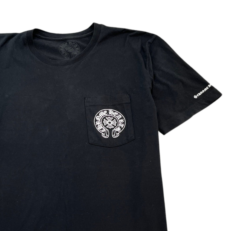 Men's Horseshoe Logo Print T-Shirt Black Size L