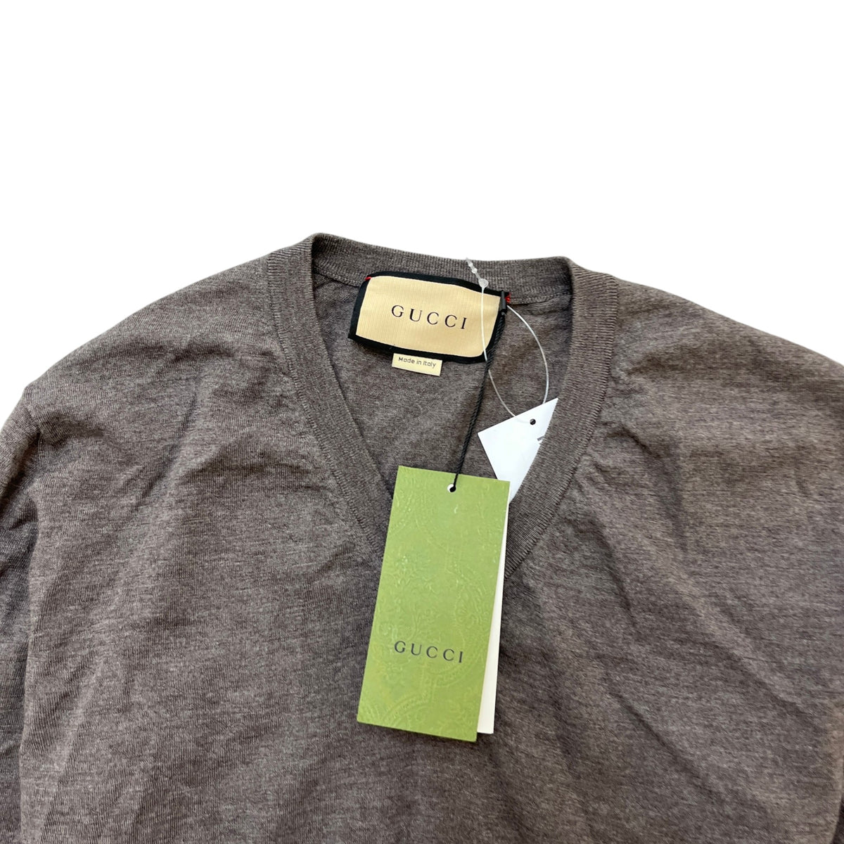 Men's V Neck Logo Sweatshirt Brown Size L - Photo 5