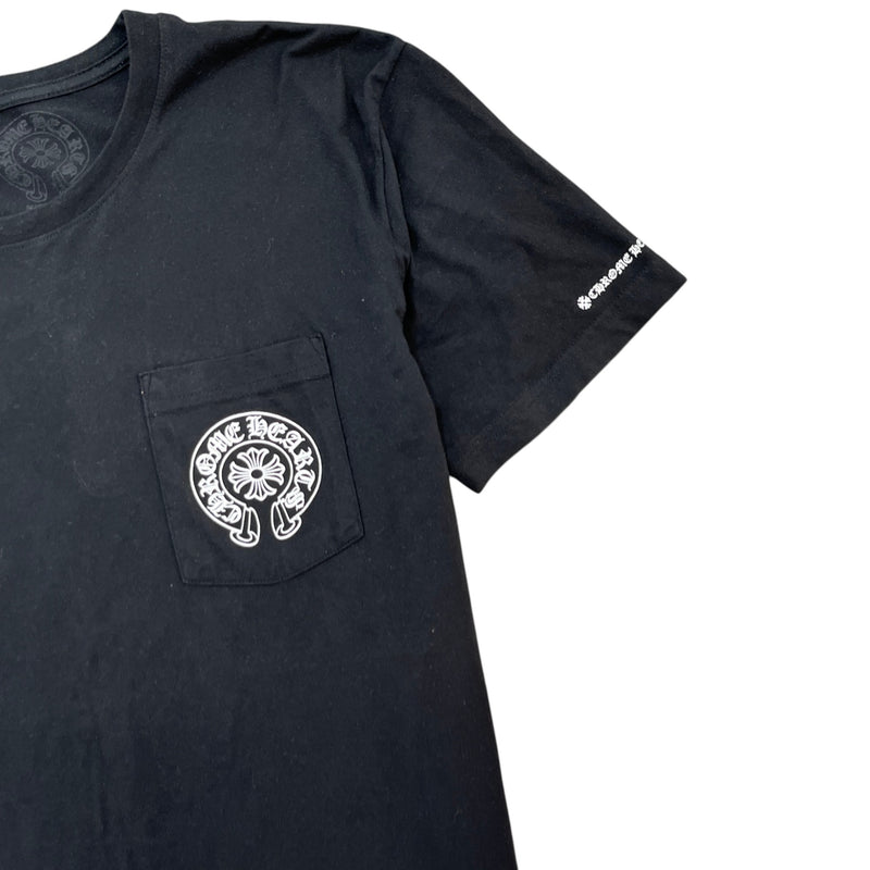 Men's Horseshoe Logo Print T-Shirt Black Size L