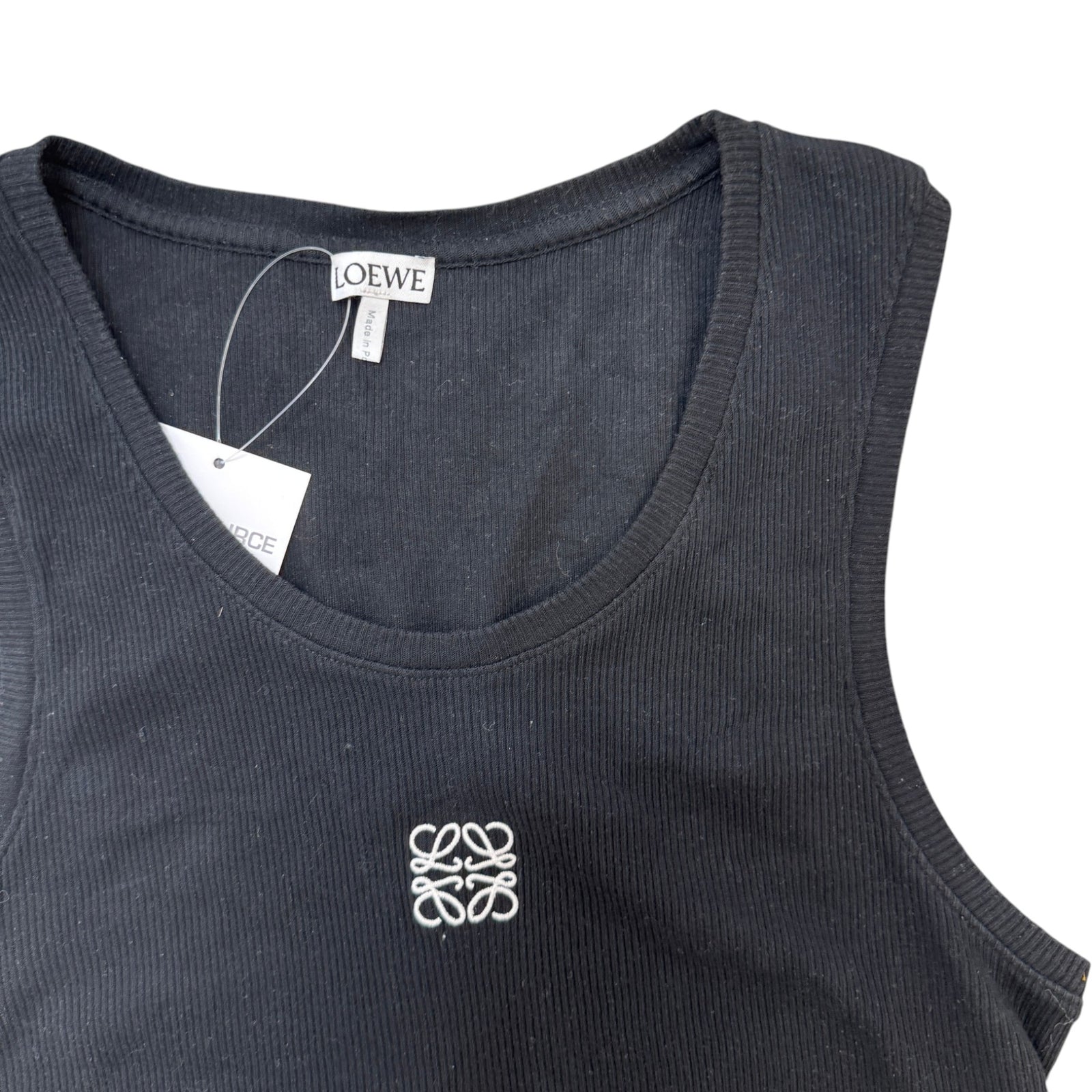 Women's Embroidered Anagram Croppped Tank Top Black Size L / UK 12 - Photo 3