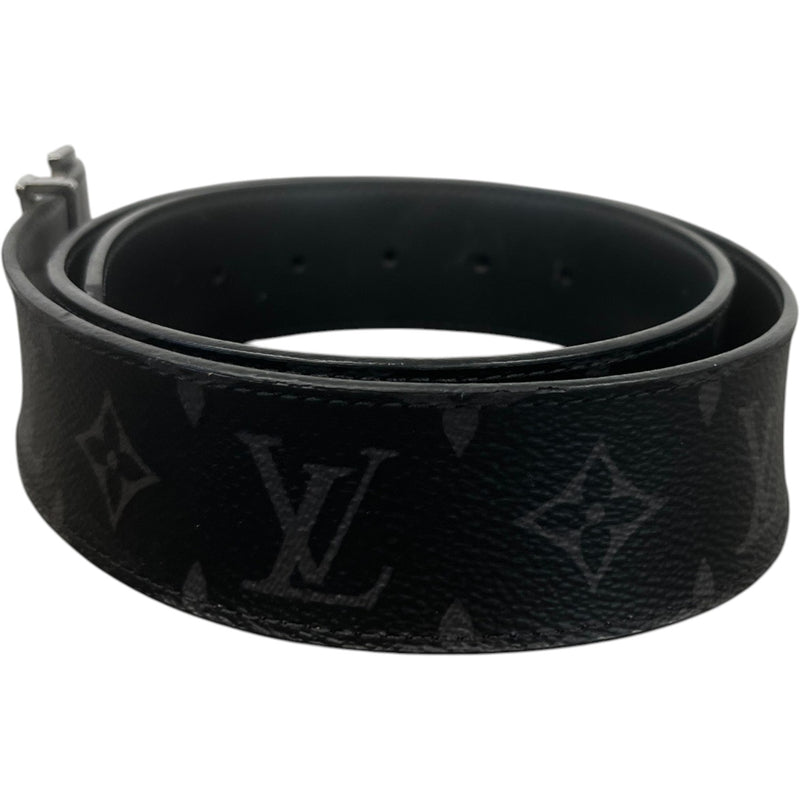 Men's Lv Initials Belt Black Size Waist 36"