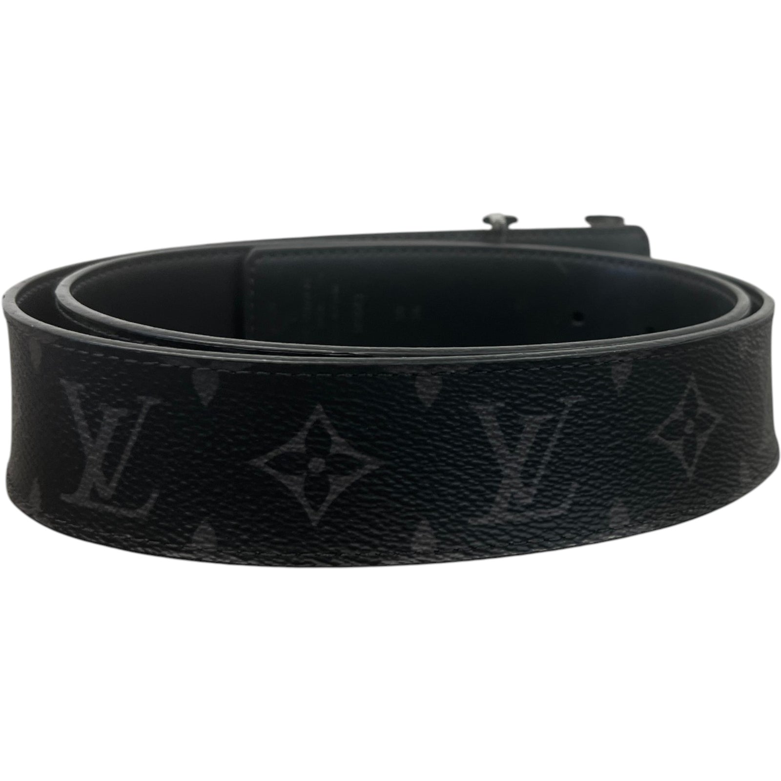 Men's Lv Initials Belt Black Size Waist 36" - Photo 2