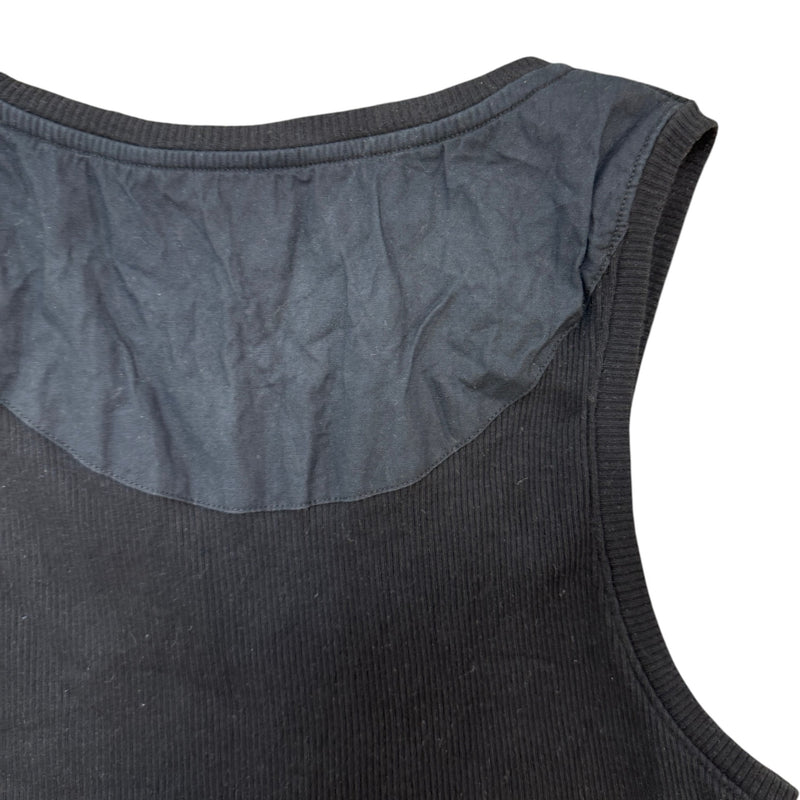 Women's Embroidered Anagram Croppped Tank Top Black Size L / UK 12