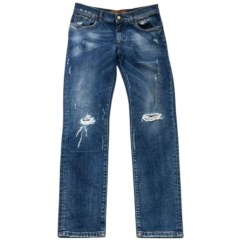 Men's Distressed Jeans Blue Size XL / W36