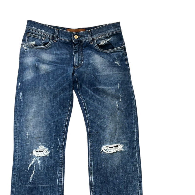 Men's Distressed Jeans Blue Size XL / W36