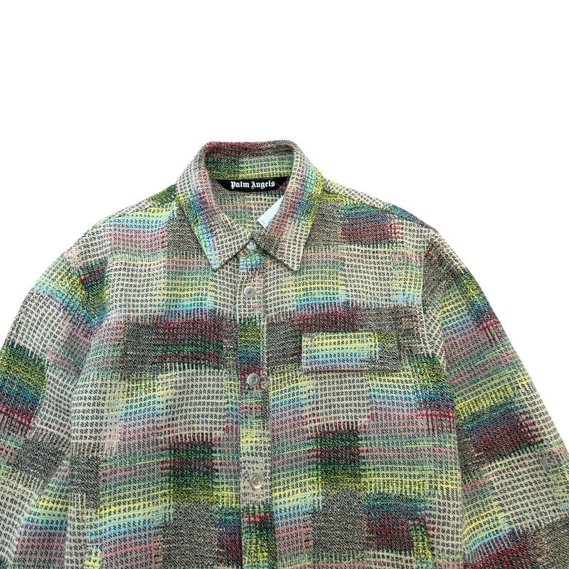 Men's Jacquard Logo Print OverShirt Multi-Coloured Size L