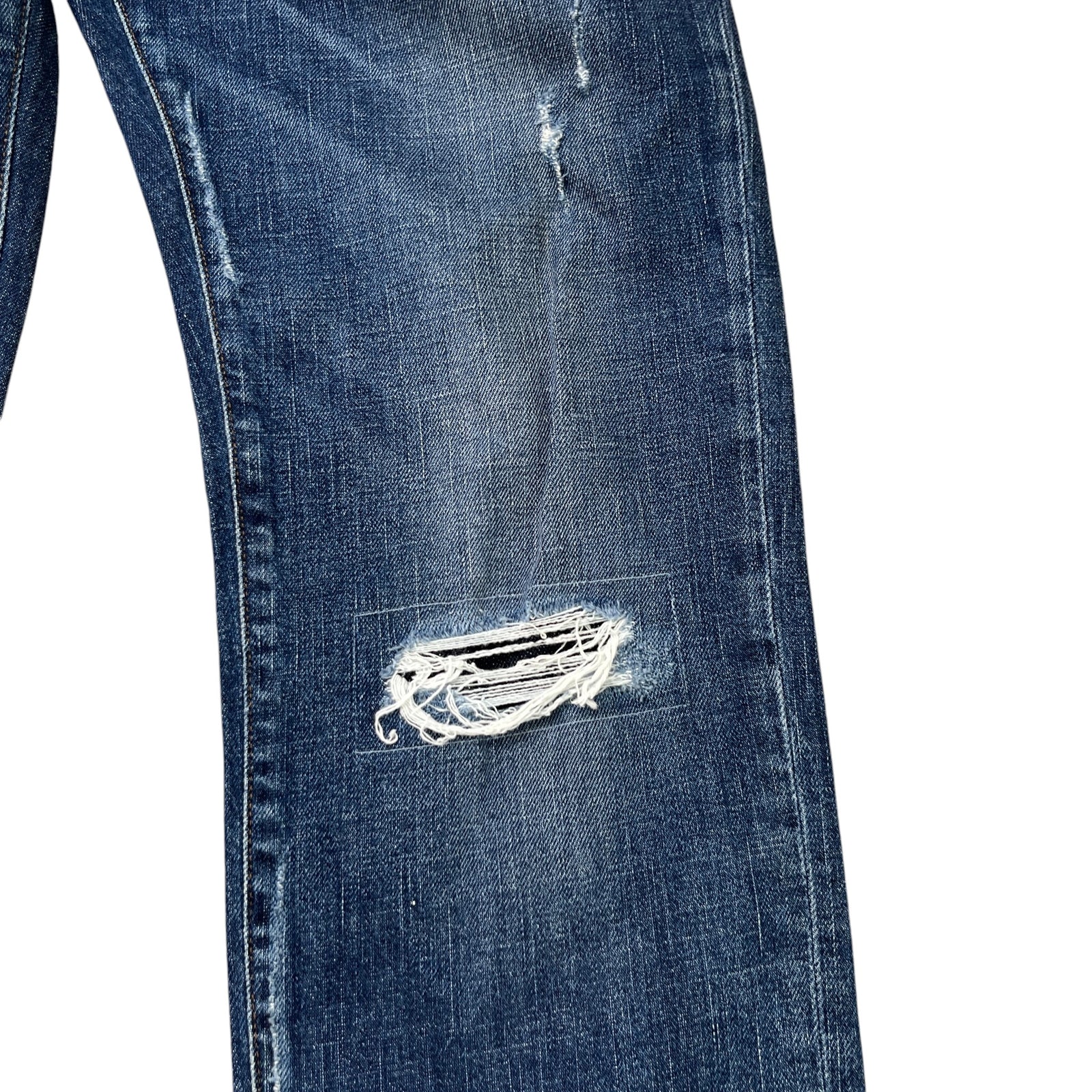 Men's Distressed Jeans Blue Size XL / W36 - Photo 5