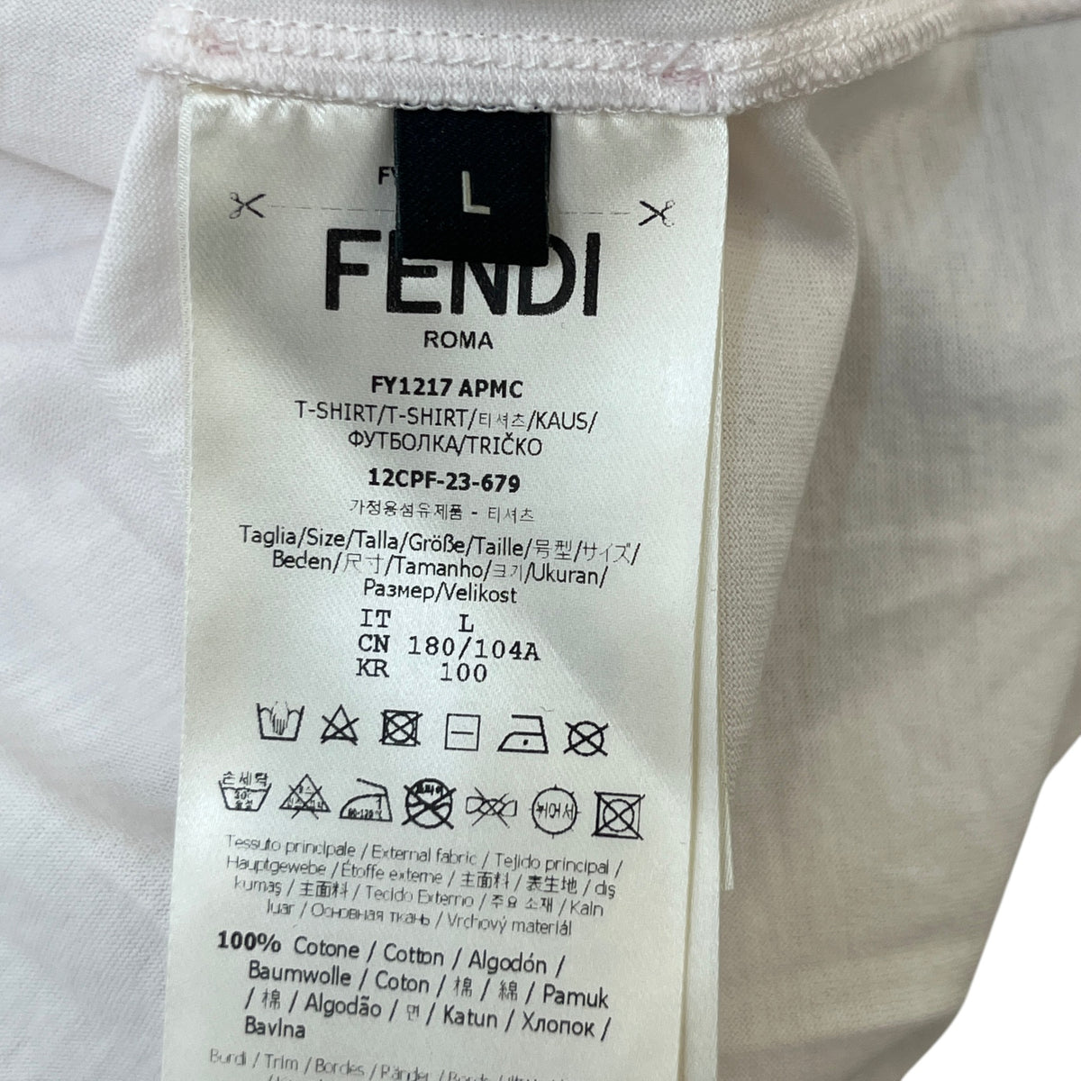 Men's FF Logo T-Shirt Pink Size L - Photo 7