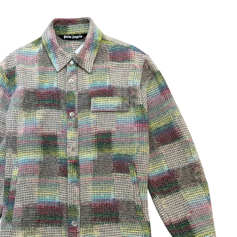 Men's Jacquard Logo Print OverShirt Multi-Coloured Size L