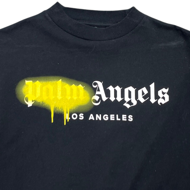 Men's La Sprayed Logo T-Shirt Black Size XS