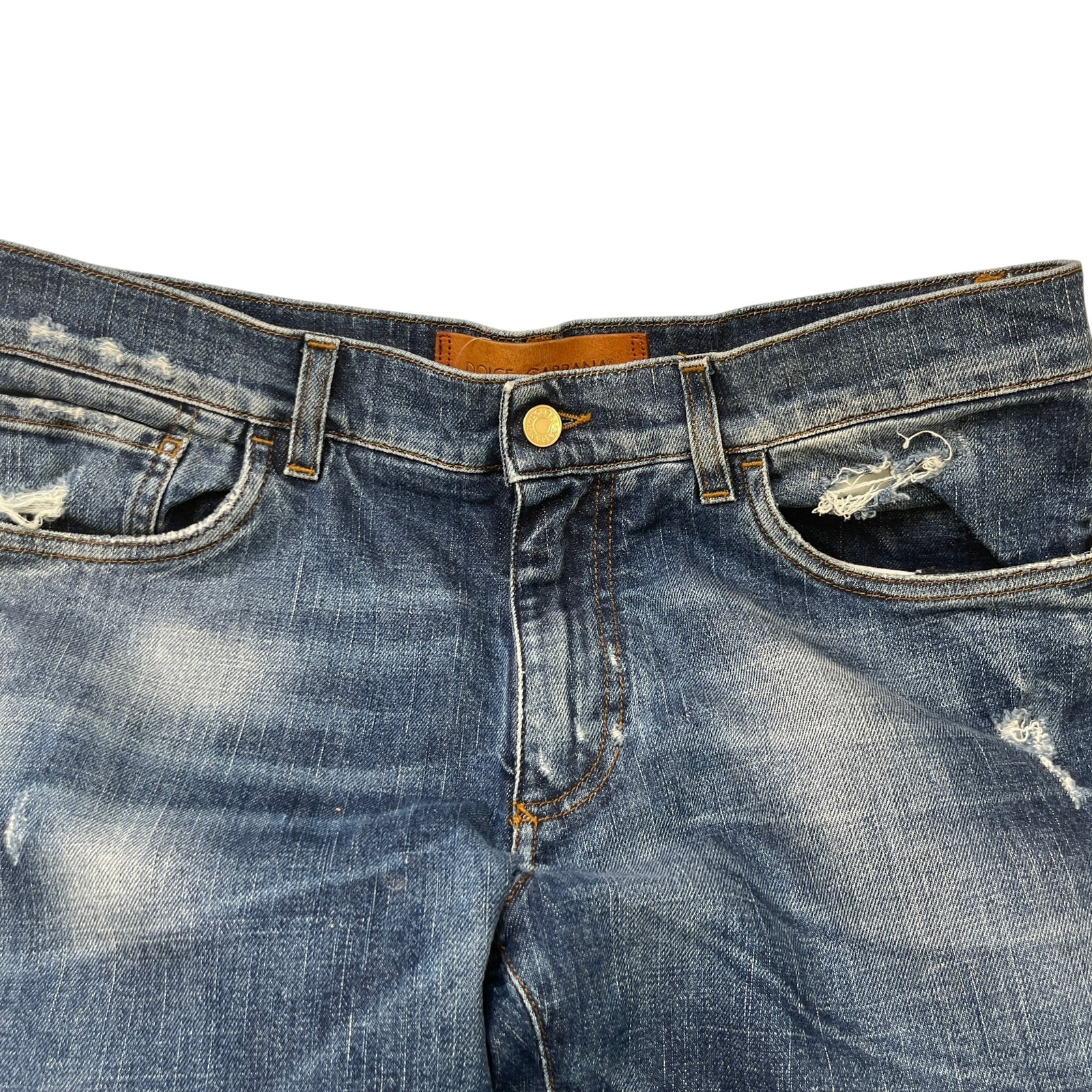 Men's Distressed Jeans Blue Size XL / W36 - Photo 6