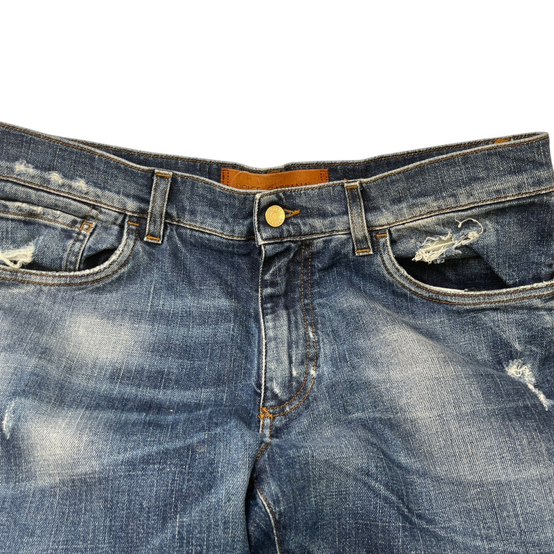 Men's Distressed Jeans Blue Size XL / W36