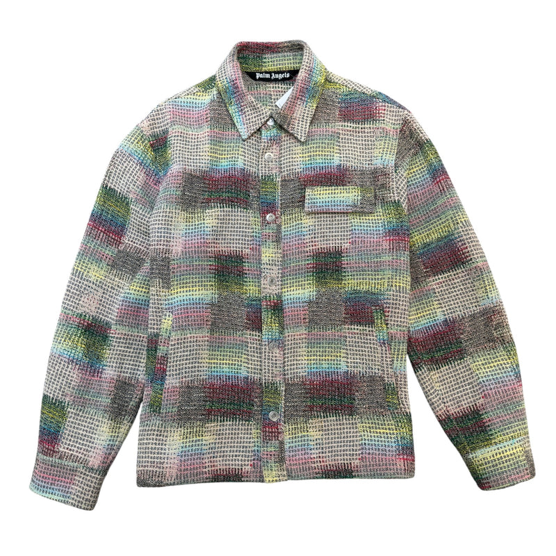 Men's Jacquard Logo Print OverShirt Multi-Coloured Size L