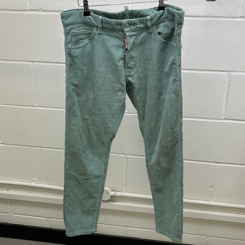 Men's Tab Logo Ribbed Jeans Green Size L / W34