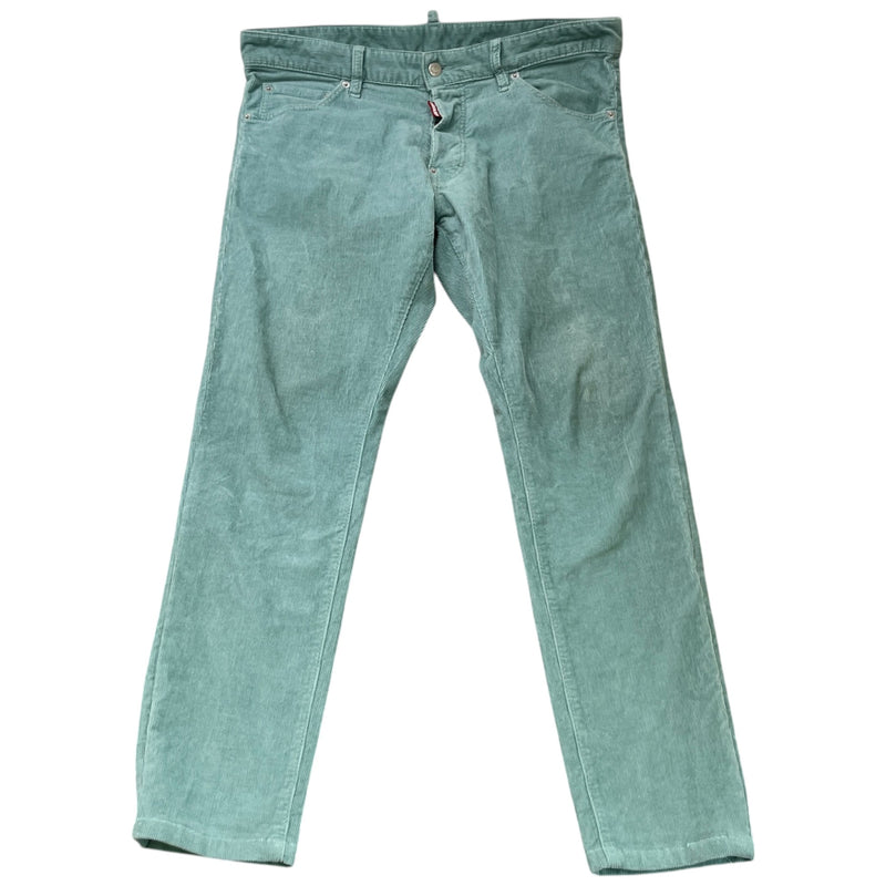 Men's Tab Logo Ribbed Jeans Green Size L / W34