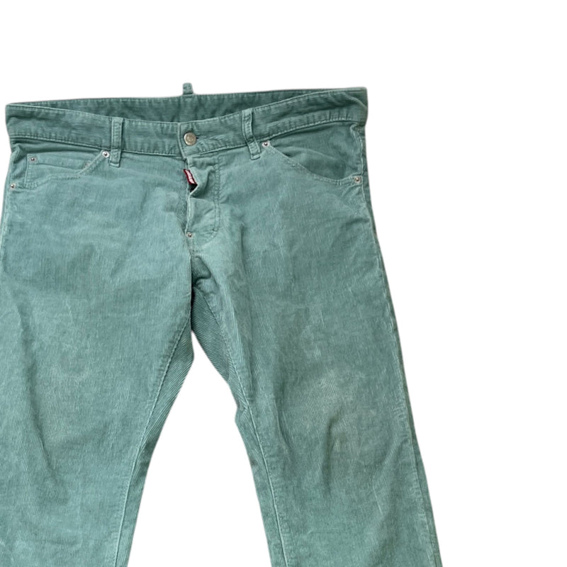 Men's Tab Logo Ribbed Jeans Green Size L / W34