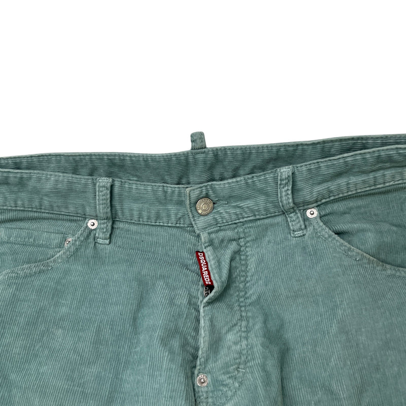 Men's Tab Logo Ribbed Jeans Green Size L / W34