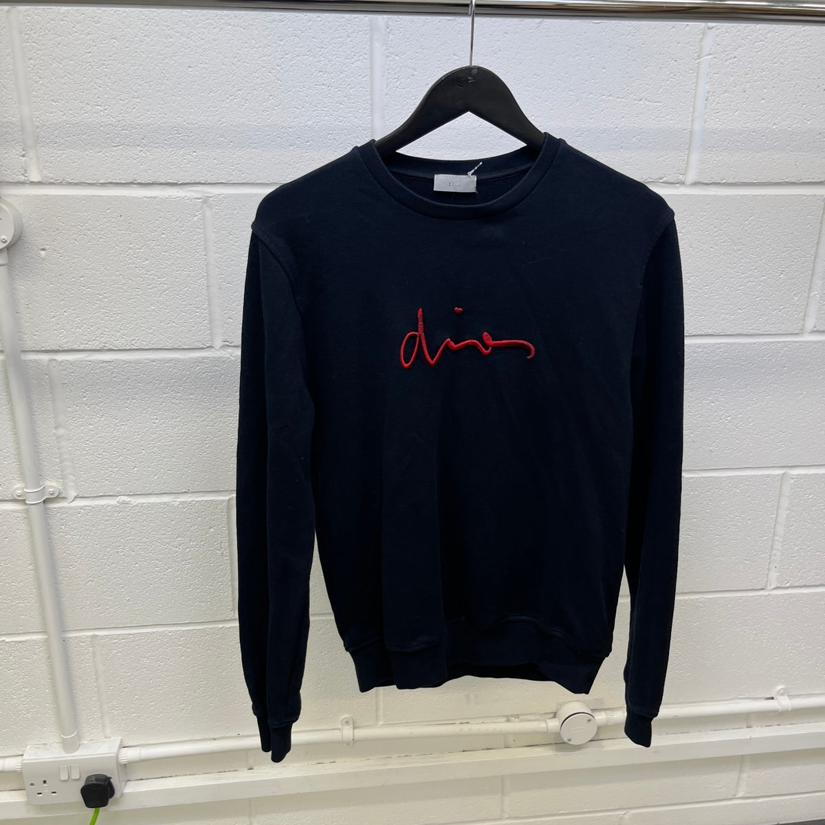 Men's Embroidered Logo Sweatshirt Black Size M - Photo 7