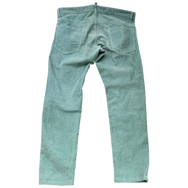 Men's Tab Logo Ribbed Jeans Green Size L / W34