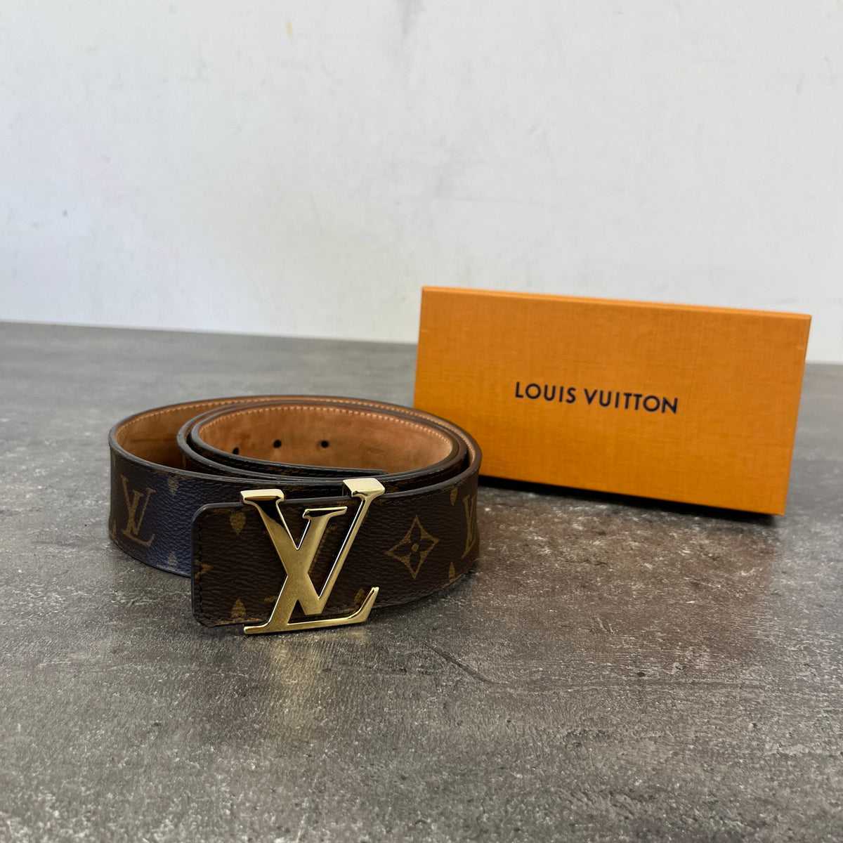 Men's Monogram Logo Belt Brown Size 38" - Photo 7