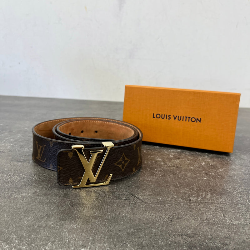 Men's Monogram Logo Belt Brown Size 38"