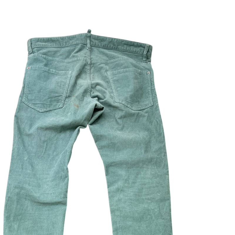 Men's Tab Logo Ribbed Jeans Green Size L / W34