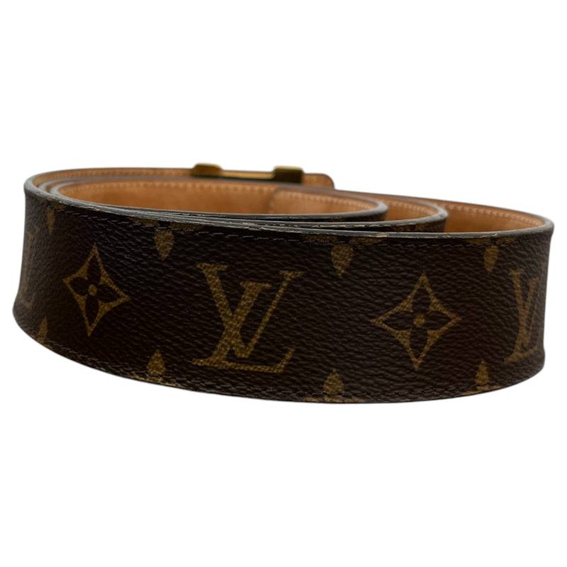Men's Monogram Logo Belt Brown Size 38"