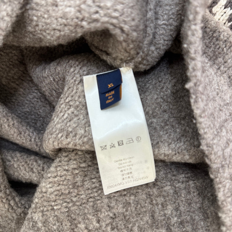 Men's LV Logo Knit Sweatshirt Brown Size XL