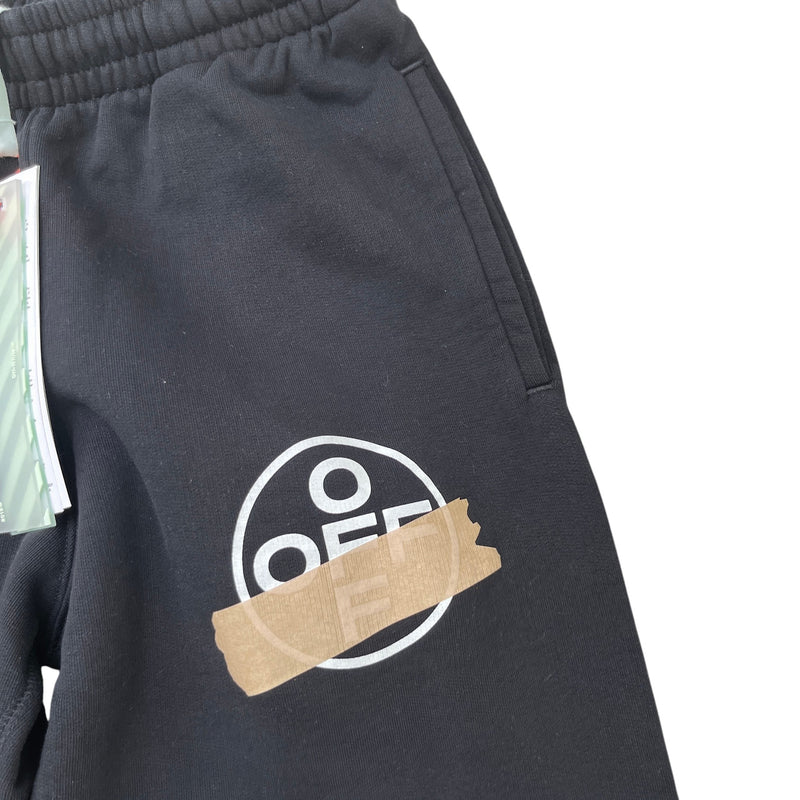 Men's Tape Arrows Logo Joggers Black Size S / W30